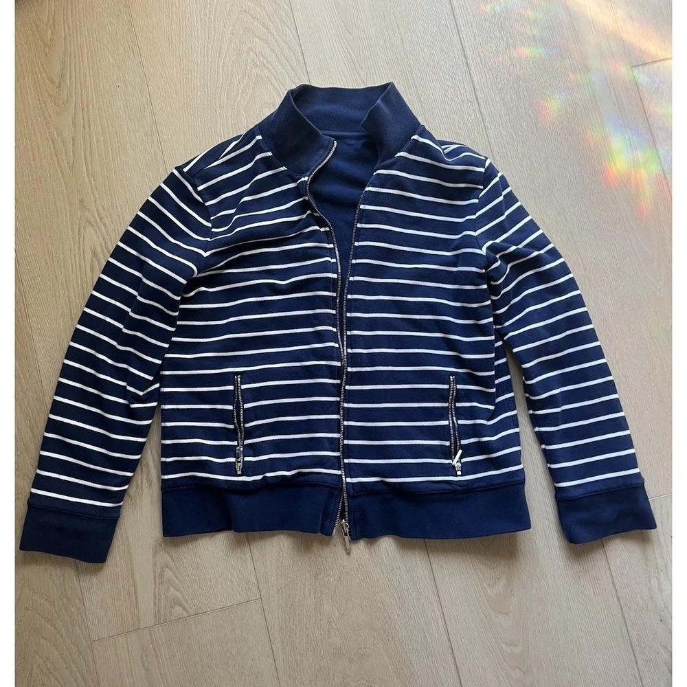 Ralph Lauren‎ Women's Reversible Blue & White Zip Jacket Size Large